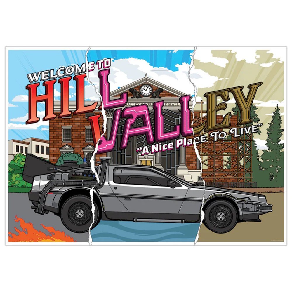 BACK TO THE FUTURE バックトゥザフューチャー (劇場公開 40周年 ) - 40th Anniversary Hill Valley A3 Art Print / 世界限定995枚 / ポスター - PGS